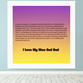 「母とパパ – 私の永遠賛美の」 キャンバスプリント (インサイチュ (ウッドフロア))