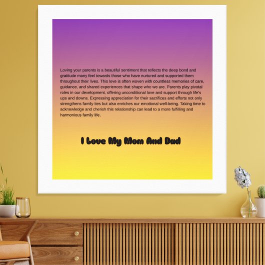 「母とパパ – 私の永遠賛美の」 キャンバスプリント (インサイチュ (リビング))