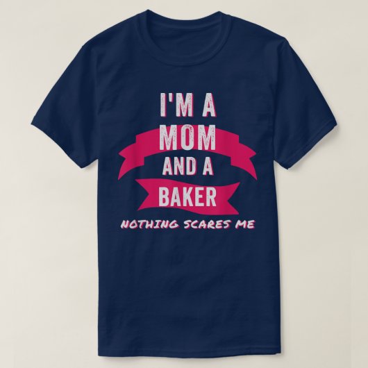 母とパン屋の私は馬琴を怖おもしろいがる Tシャツ (デザイン正面)