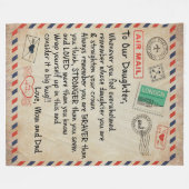 母とパーソナライズされたDの息子のラブレターへ フリースブランケット (正面(横))