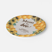 母とビー黄色ひまわり赤ちゃんシャワー ペーパープレート (アングル)