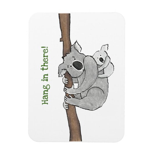 母とベビーのコアラつるーがそこに冷蔵庫マグネ マグネット (縦)