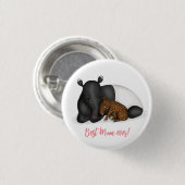 母とベビーのタピールマ最高のム・エバーのバッジ 缶バッジ (正面&裏面)