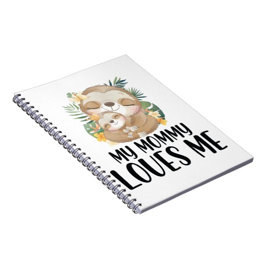 母とベビーのナマケモノ私の母が私を愛するトロピカル ノートブック (右側)