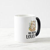 母とベビーのナマケモノ私の母が私を愛するトロピカル モーフィングマグカップ (正面右)