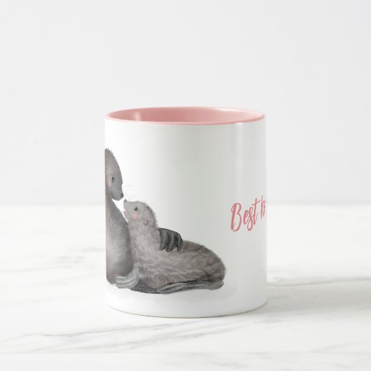 母とベビーの毛皮のシ最高のールムー・エバー・マグ マグカップ (中央)