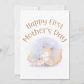 母とベビーの狐 – 幸せな最初の母の日のカード シーズンカード (正面)