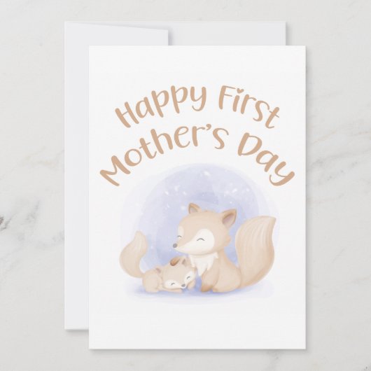 母とベビーの狐 – 幸せな最初の母の日のカード シーズンカード (正面)
