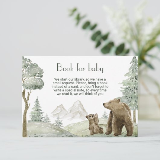 母とベビーは水の色の森の招待 エンクロージャーカード (スタンド正面)