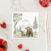 母とベビーは水の色の森の招待 スタンダードカクテルナプキン (インサイチュ)