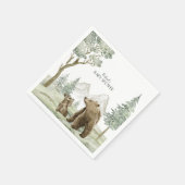 母とベビーは水の色の森の招待 スタンダードカクテルナプキン (角)