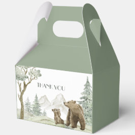 母とベビーは水の色の森の招待 フェイバーボックス