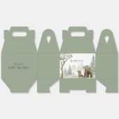 母とベビーは水の色の森の招待 フェイバーボックス (見開き)