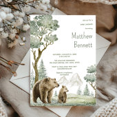 母とベビーは水の色の森の招待 招待状