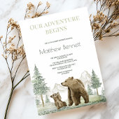 母とベビーは水の色の森の招待 招待状