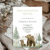 母とベビーは水の色の森の招待 招待状