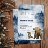 母とベビーは水の色の森の招待 招待状