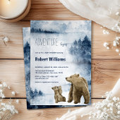 母とベビーは水の色の森の招待 招待状