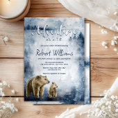 母とベビーは水の色の森の招待 招待状