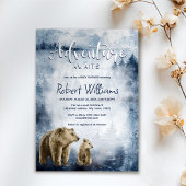 母とベビーは水の色の森の招待 招待状