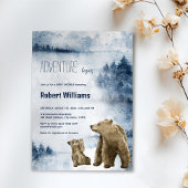 母とベビーは水の色の森の招待 招待状