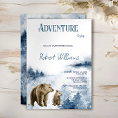 母とベビーは水の色の森の招待 招待状