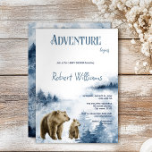 母とベビーは水の色の森の招待 招待状