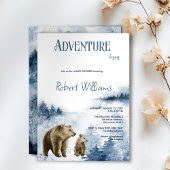 母とベビーは水の色の森の招待 招待状