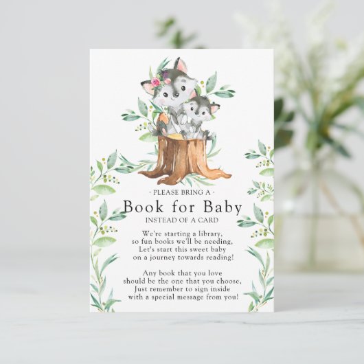 母とベビーウルフベビーシャワーベビーカード用ブック エンクロージャーカード (スタンド正面)