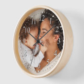 母とベビーカスタムフォト子供部屋 壁時計 (傾斜)
