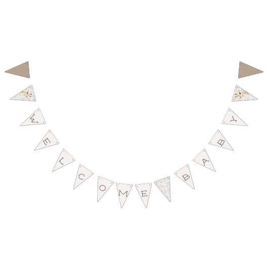 母とベビーキリン水カラーウェルカムベビー バンティングフラッグ (全)