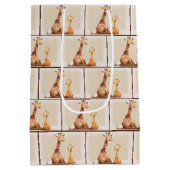 母とベビーキリン水彩色 ミディアムペーパーバッグ (裏面)