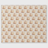 母とベビーキリン水色 ラッピングペーパー (フラット)