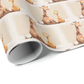 母とベビーキリン水色 ラッピングペーパー (ロールコーナー)