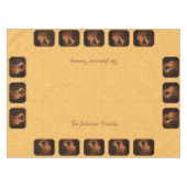 母とベビーキリン金ゴールド背景 テーブルクロス (正面(横))