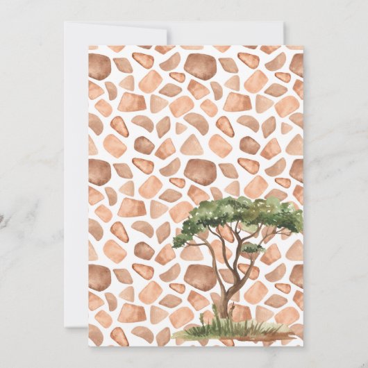 母とベビーキレーフサファリベイビーシャワー 招待状 (裏面)