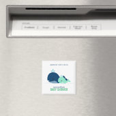 母とベビークジラの赤ちゃんシャワー{green} マグネット (インサイチュ (食洗機))