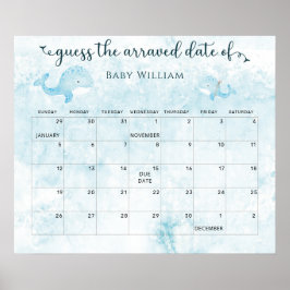 母とベビークジラは期日カレンダーを推測 ポスター