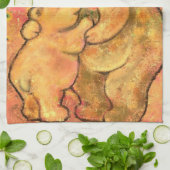 母とベビークマ – 母の日 – ハグ キッチンタオル (折り畳み)