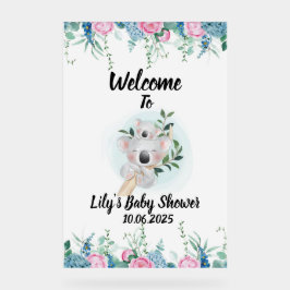 母とベビーコアラの赤ちゃんシャワーのサイン アクリルサイン