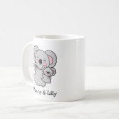 母とベビーコアラパーソナライズされたマッチングファミリー コーヒーマグカップ (正面左)