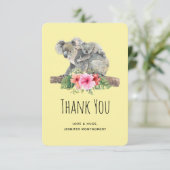 母とベビーコアラ可愛い水色を生み出してくれてありがとう サンキューカード (スタンド正面)