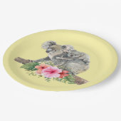 母とベビーコアラ可愛い水色を生む ペーパープレート (アングル)