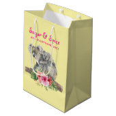 母とベビーコアラ可愛い水色を生む ミディアムペーパーバッグ (裏面アングル)