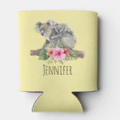 母とベビーコアラ可愛い水色を生む 缶クーラー (裏面)