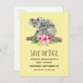 母とベビーコアラ可愛い水色STD インビテーションポストカード (正面/裏面)