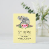 母とベビーコアラ可愛い水色STD インビテーションポストカード (スタンド正面)