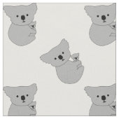 母とベビーコアラ模様 ファブリック (クローズアップ)