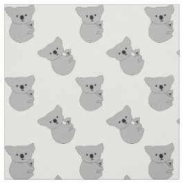 母とベビーコアラ模様 ファブリック