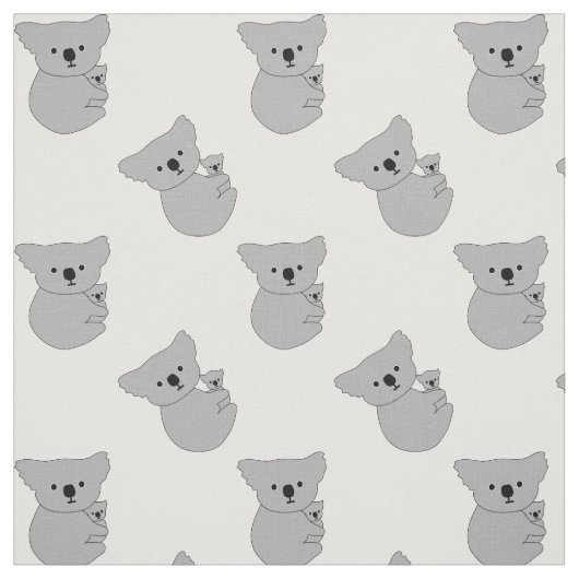 母とベビーコアラ模様 ファブリック (見本)